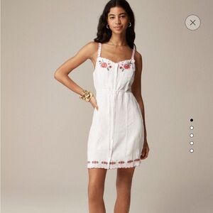 J. Crew Embroidered White Mini Sundress